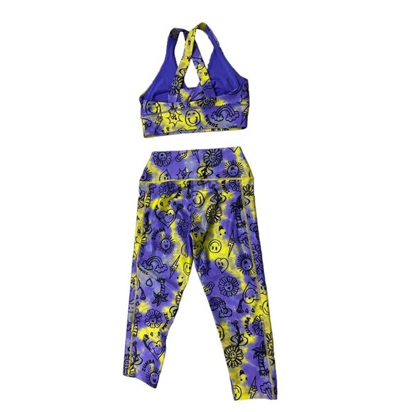Zumba Wear High Waisted Crop Legging and Dance Twisted Front Bra Set Multicolor - Picture 2 of 8